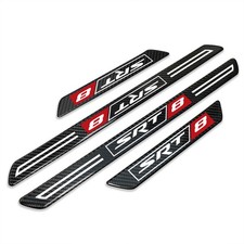 Dodge Srt-8 Black Carbon Fiber Universal Door Sill Protector Kick Plates