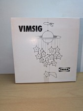 Vtg IKEA VIMSIG Space Mobile Sun Catcher 1990s Acrylic Saturn Stars Moon Rocket