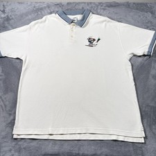 Vintage 1999 Warner Bros Taz Golf Polo Shirt Mens XL White Cotton Embroidered