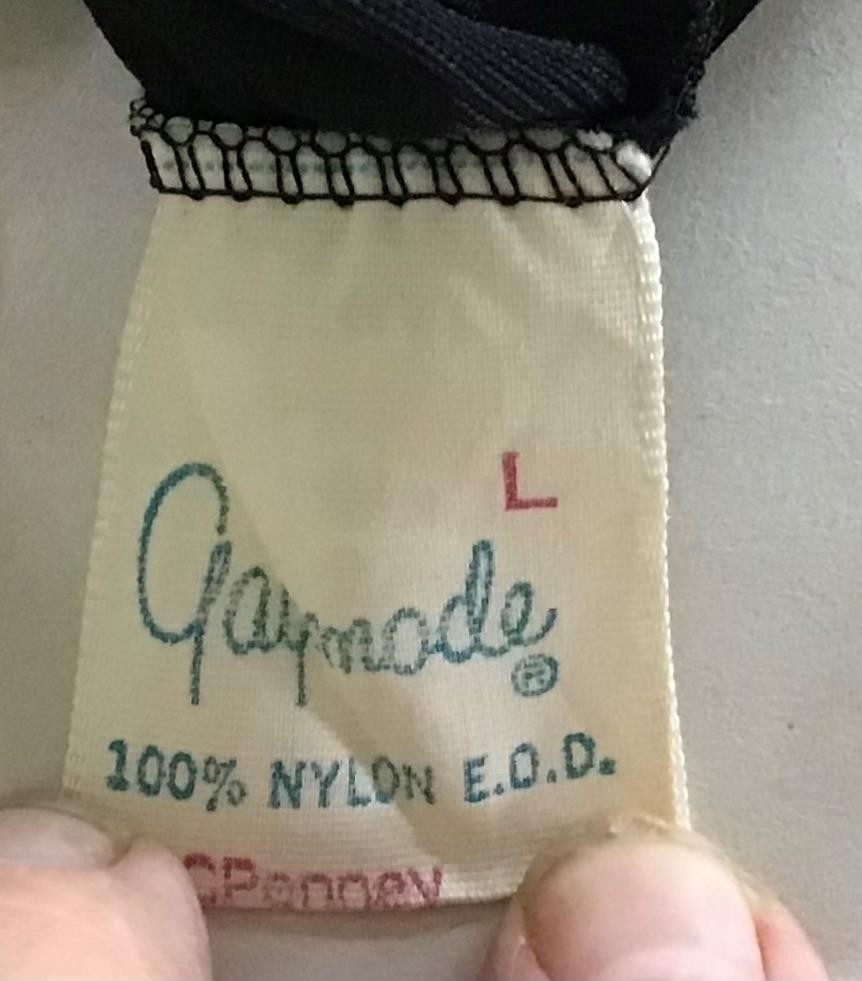 Vintage Gaymode JCPenney Long Sexy Black Nightgown, Nylon, Empire Waist