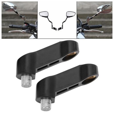 Car 2pcs 0.4in M10 Motorcycle Mirror Riser Spacers Extension Adapter Universal