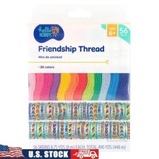 Multicolor Friendship Thread 56-Pack Crafting Kit W/ Project Guide Bracelets New
