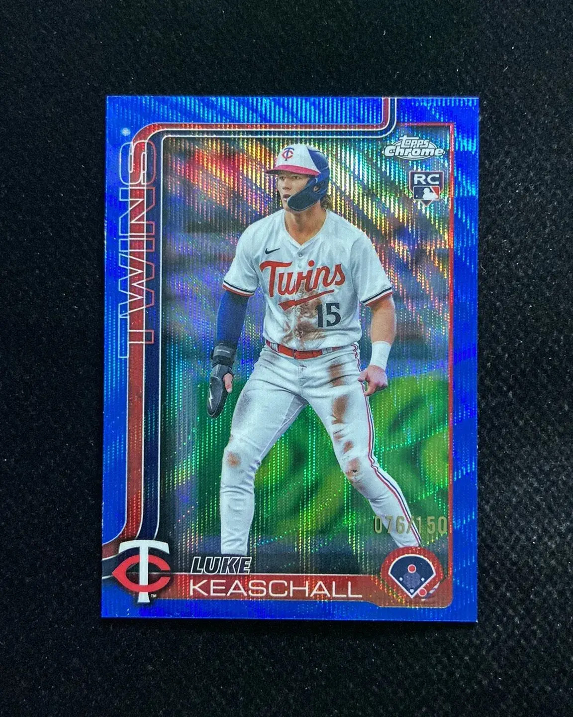 2025 Topps Chrome Update Luke Keaschall #USC106 Blue Wave REF 76/150 RC QI95