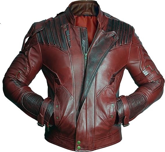 Guardians of the Galaxy 2 Star Lord Chris Pratt Maroon Real Leather Jacket