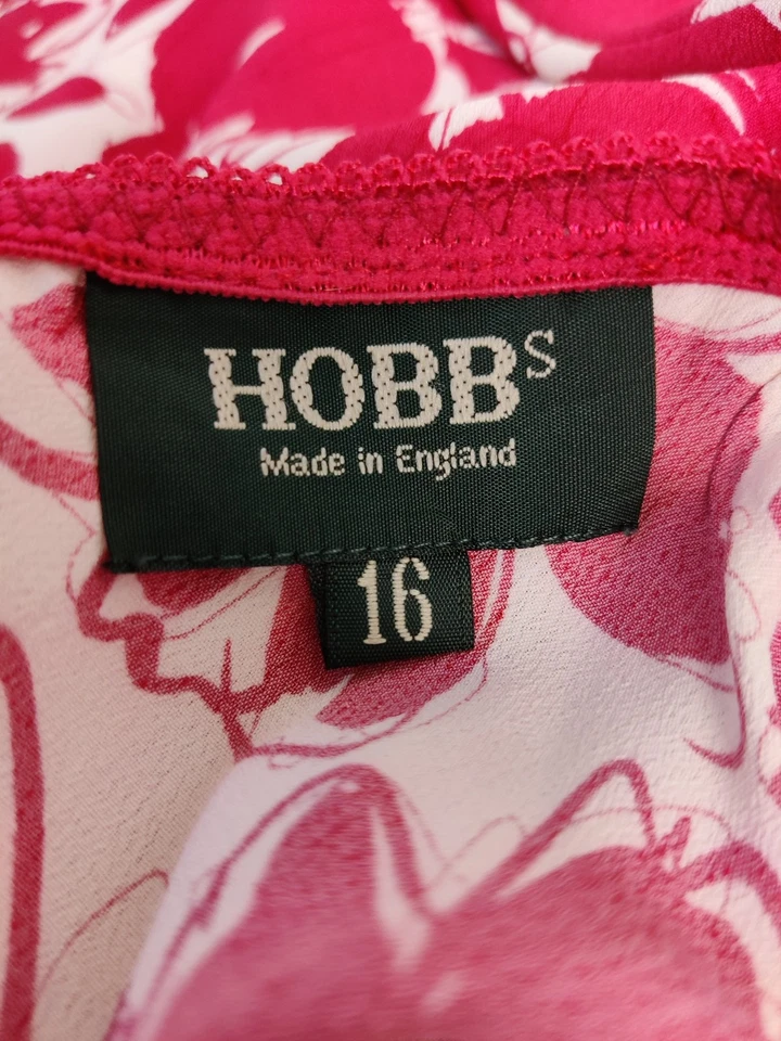 HOBBS UK 16 MAGENTA SKIRT FLARE SWING FLORAL ELASTICATED CASUAL OCCASION WOMENS - Image 3 of 4
