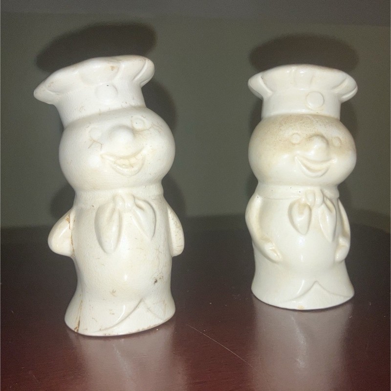 Pillsbury Ceramic Pillsbury Doughboy Salt & Pepper Shakers Set, White, 2pc
