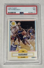Tim Hardaway 1990 Fleer Rookie #63 PSA 7 NM Golden State Warriors