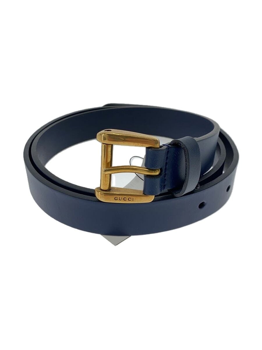 GUCCI Navy Leather Belt for Women Size 90 36 Plain Style