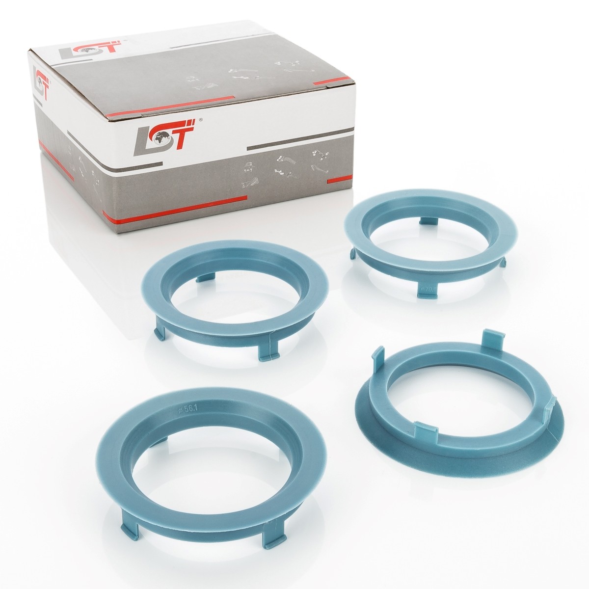 4x Distance Rings Centering Blue Alloy Wheels Ø 56,1 MM - Ø 70,1 for mazda
