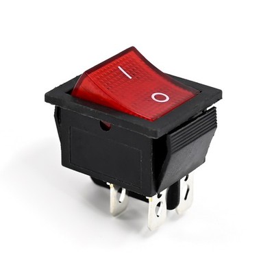 2x On Off Red Light Rocker Switch 250V AC 16 AMP 125V 20A DPST 4 lug legs