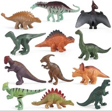 12PCS Kids Dinosaur Figures Toys,2-3 Inches mini Plastic Realistic Dinosaur Figu
