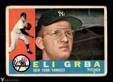 1960 Topps #183 New York Yankees Eli Grba Rookie Baseball Card VG. rookie card picture