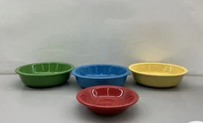 Fiesta Ware 4 Piece Bowl Set Multi-Color Lapis Scarlet Shamrock Sunflower Modern