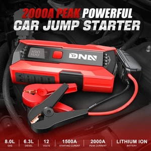 2000 Peak AMP Portable Car Jump Starter Booster Power Bank Battery Charger Red