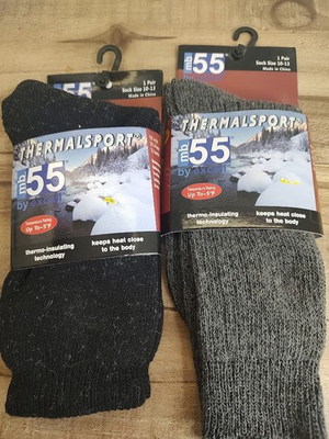 #ad 2 Pairs Mb55 Excell Thermal Sport Socks 888TH 1 Size 10 13 NWT Extreme Weather $17.99