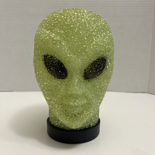 Alien Head Melted Popcorn Lamp Night Light Green Plastic Tested 8β