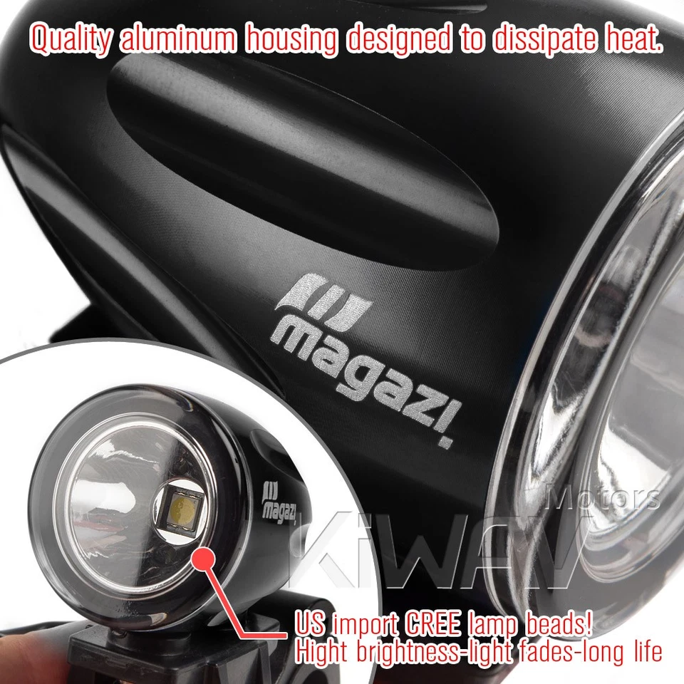 mini foco de luz LED carcasa negra 22-25 mm diámetro barra se adapta a Suzuki Yamaha Foto 2 de 4