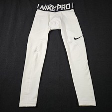 Nike Pro Warm Tights Boys Medium White Athletic Activewear Compression