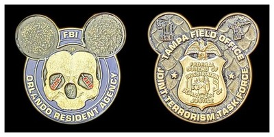 FBI Orlando Resident Agency & Tampa JTTF Mickey Mouse Challenge Coin 4#B
