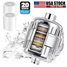 20 Stage Shower Head Filter Purifier with 2 Filter Extra for Hard Water Softener