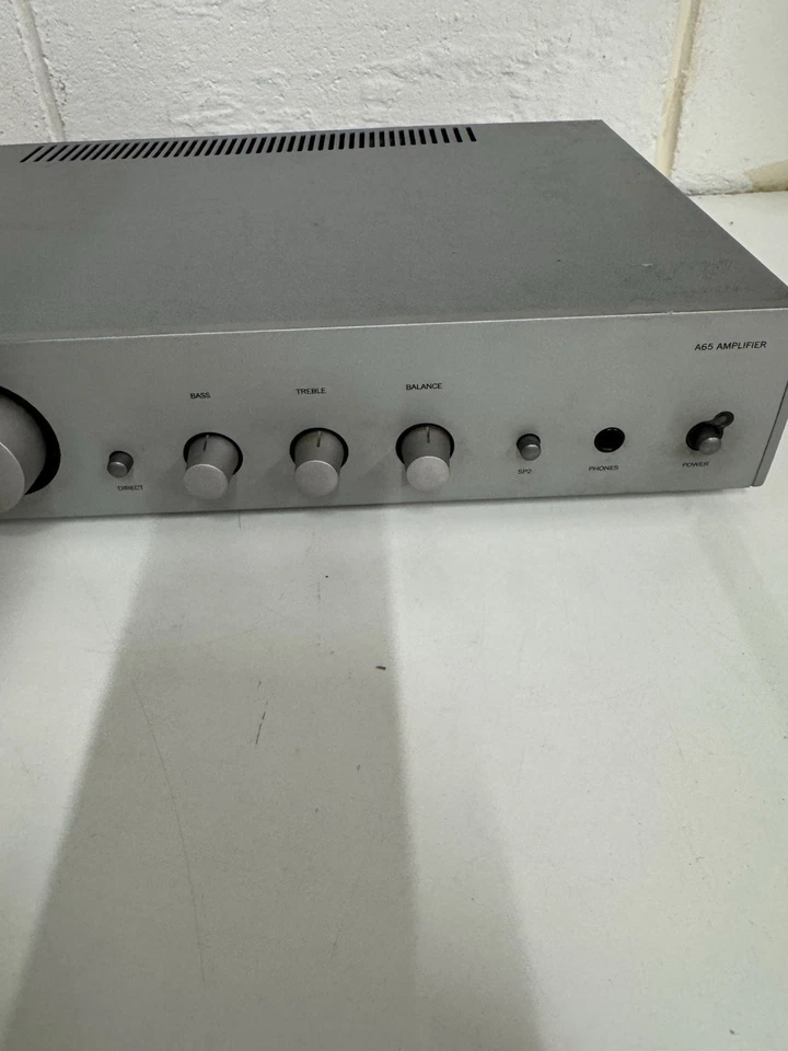 Arcam A65 Integrated Amplifier with PHONO Stage, Silver With Crackly Volume Knob - Image 4 of 4