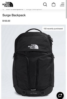north face surge backpack black