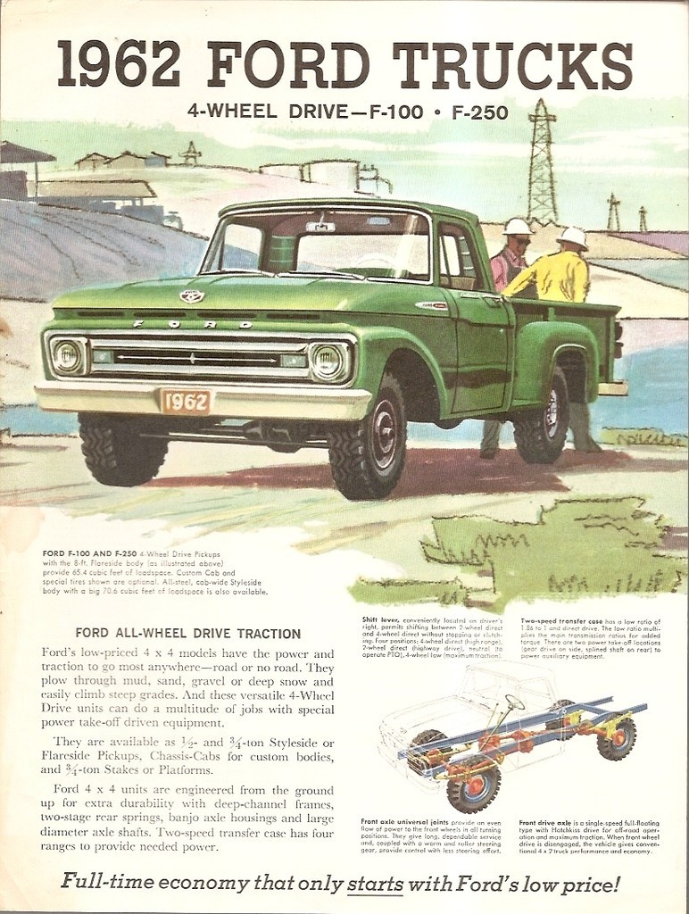 Truck Brochure - Ford - F-100 F-250 4WD - 1962 (TB265) | eBay