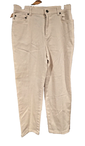Lauren Jeans Co Ralph Lauren Women's Nwt 10 P Cream Straight Leg Fall 90s Retro