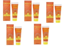 Vicco Turmeric Skin Cream 70g x 5 | Herbal Glow with Sandalwood Oil | Exp 2026
