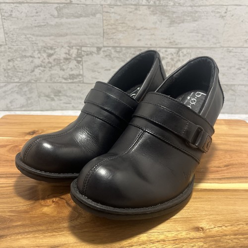 Born BOC Women's Black Leather Booties Sz 6 M - MINT