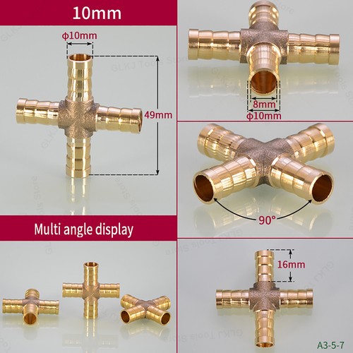 Messing Schlauchverbinder fittings Gerade Ellbogen Kreuz 3-wege Verbindungsstück - Picture 44 of 47