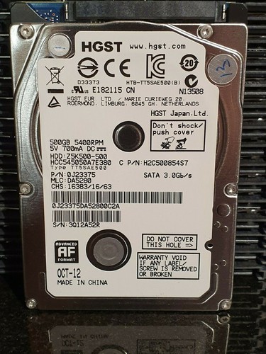 Hitachi HTS545050A7E380 500GB,Internal,5400 RPM,6.35 cm (2.5") (0J11285)...