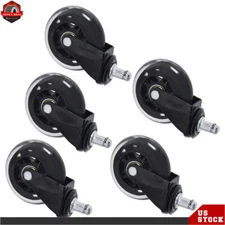3 INCH Heavy Duty Office Chair Caster Rubber Swivel Wheels Replacement Set 5 PCS