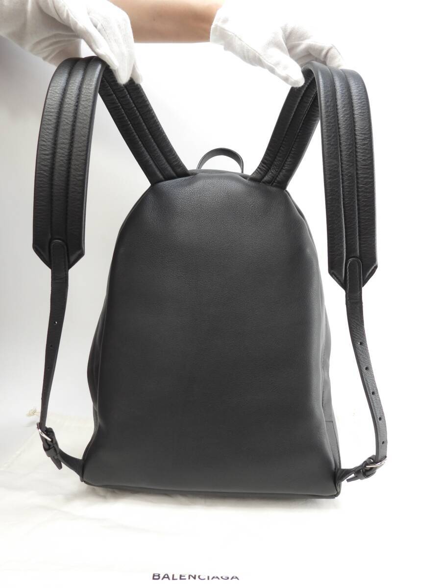 Balenciaga Backpack Medium Everyday Full Leather Black Rucksack Men's