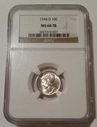 NGC 1944 D Mercury Dime Unc MS66 FB*