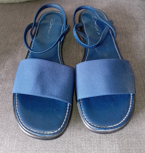 Dolcis womens navy sandals/shoes comfortable elastic front and ankle straps UK 5 - Picture 2 of 5