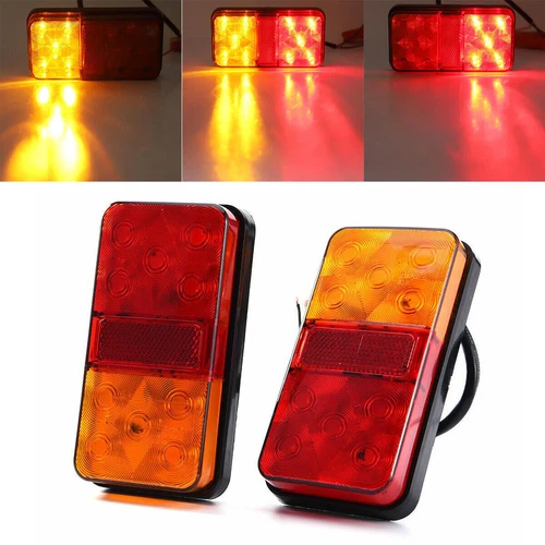 2x LED 12V Waterproof Tail Lights Kit RV Camper Trailer Truck Rear Turn Signal - Picture 3 of 13