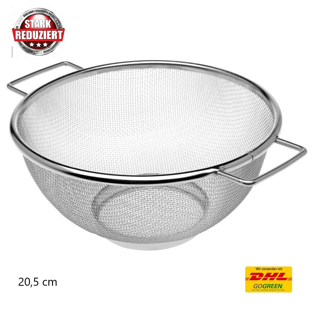 Relaxdays Küchensieb Edelstahl 28cm - Nudelsieb Mit Standfuß & Griffen