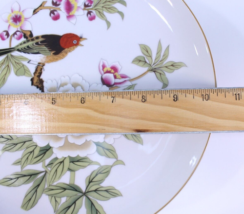 VTG Chinese Garden Shafford Pedestal Cake Stand Plate Floral Bird 10" Japan EUC - Imagen 8 de 10