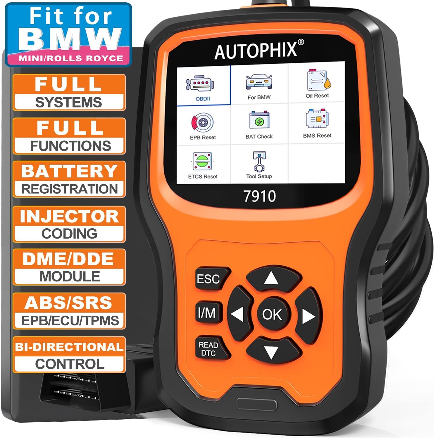 Fit For BMW OBD2 Diagnostic Tool Car Scanner Full System Check ABS