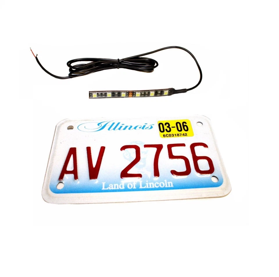 1x Tira de matrícula LED 12V luz blanca impermeable motocicleta al ras delgada Foto 2 de 4