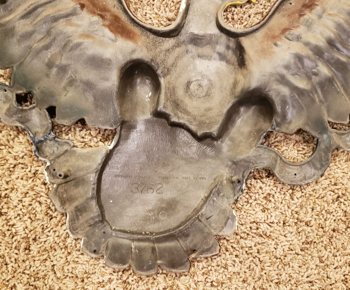 Vintage 1958 Syroco Federal Bald Eagle 3762 Plastic Wall Plaque 45" Wings X 17" 