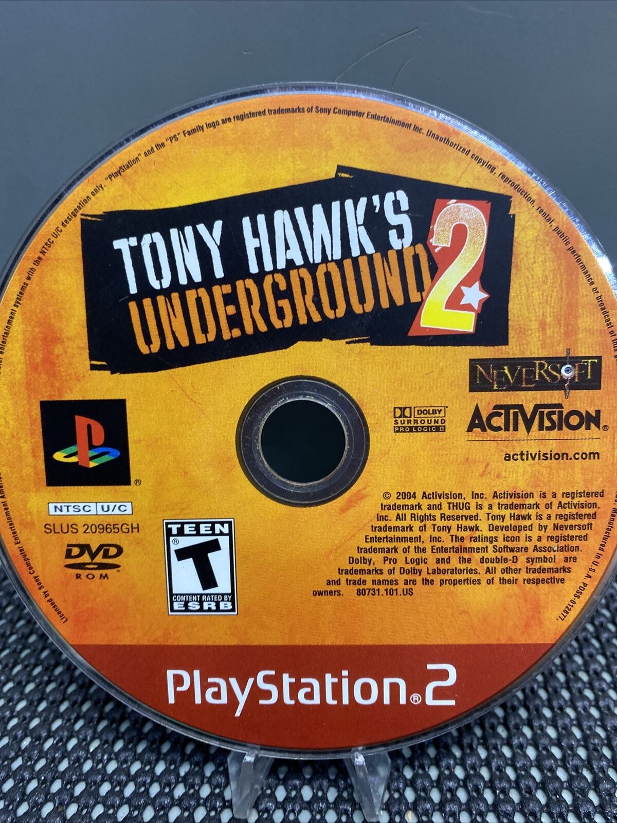 Tony Hawk's Underground (PlayStation 2 PS2) - DISC ONLY