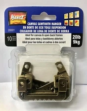HangZ 20001 Canvas Flat Mount Sawtooth Picture Hanger Value Pack, 20lb, 10-Pack,