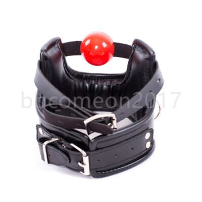 Binding Posture PU Leather Harness O-ring Neck Collar Choker Mouth Gags