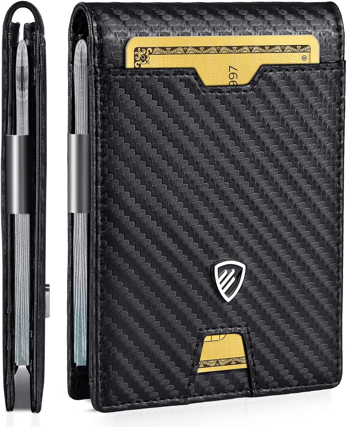 Slim RFID Blocking Bifold Wallet with Money Clip for Men-image