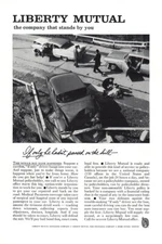1961 Liberty Mutual Insurance: Tailgating Vintage Print Ad