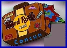 Hard Rock Cafe CANCUN MEXICO 2000 SUITCASE with HRC Logo PIN - LE 500 HRC #11783