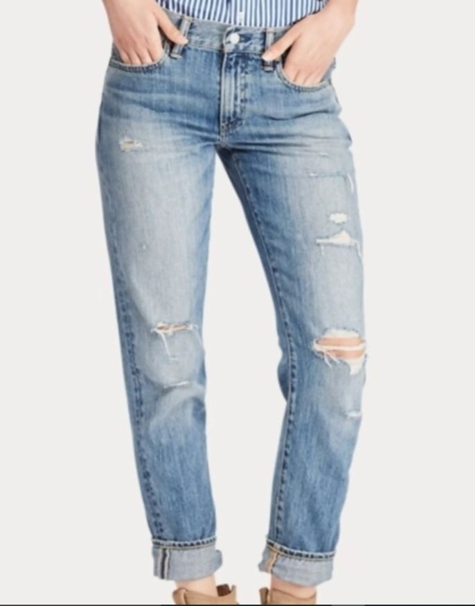 Женские джинсы-бойфренды Polo Ralph Lauren Astor Slim, легкая стирка, 28