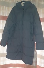 Pull And Bear Ladies Long Puffer Ultra Warm Coat With Hood Xl Size Grey